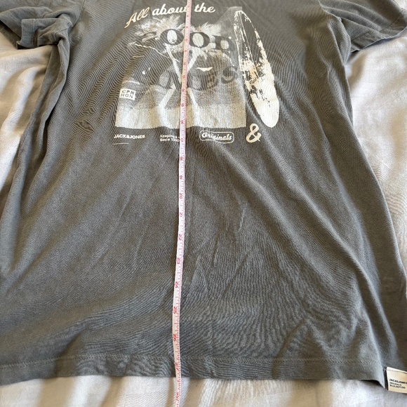 Jack and Jones size medium grey mens graphic tee surfer good times casual cotton - Picture 12 of 15